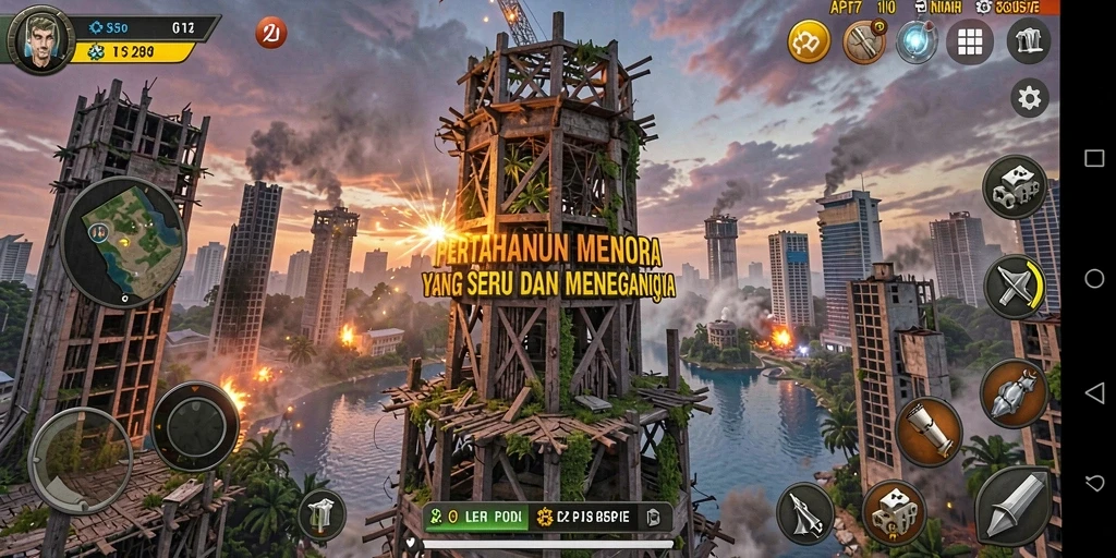 Gameplay seru dengan berbagai menara pertahanan yang strategis.