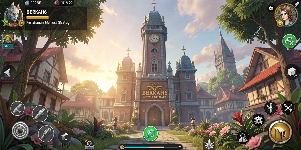 Tangkapan layar menunjukkan aksi pertahanan menara dalam BERKAH6.