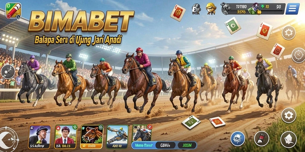 Tampilan penuh aksi dari gameplay Racing BIMABET.