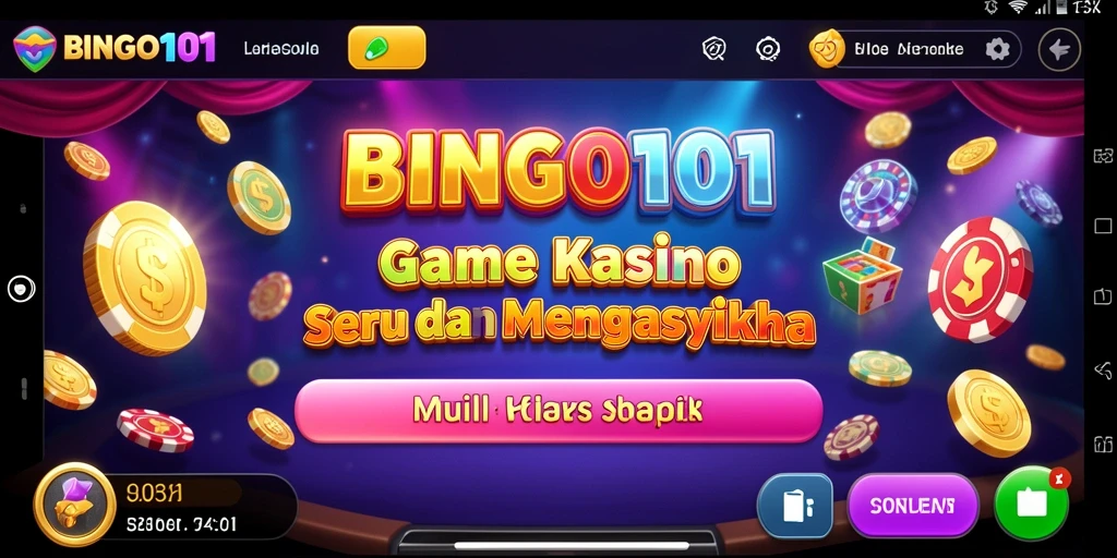 Screenshot gameplay BINGO101 yang penuh warna dan menyenangkan.