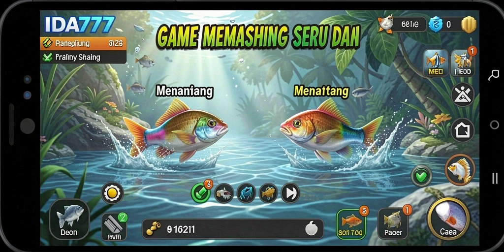 Tampilan gameplay IDA777 yang menawan saat memancing ikan.