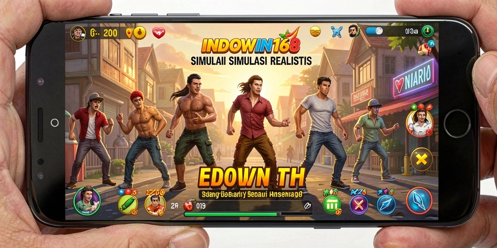 Tangkapan layar utama INDOWIN168 menunjukkan gameplay simulasi yang interaktif dan menarik.