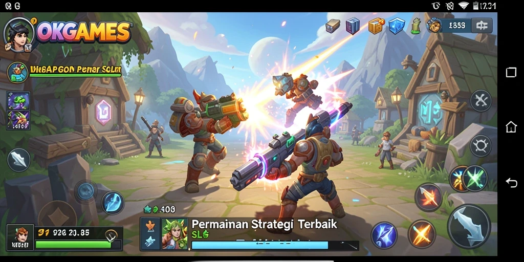 Gameplay OKGAMES yang menegangkan dalam aksi strategi.