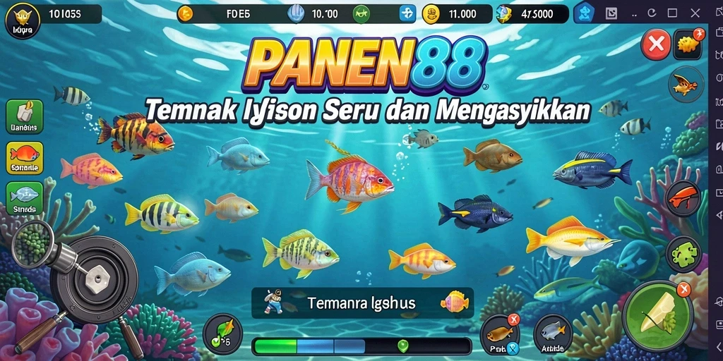 Screenshot gameplay PANEN88 menampilkan aksi menembak ikan yang seru.