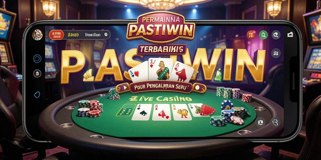 Screenshot gameplay PASTIWIN dengan dealer dan pemain live.