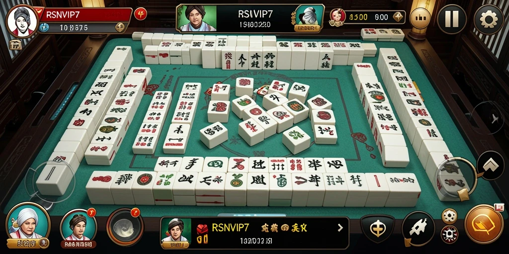 Screenshot gameplay RSNVIP7 menampilkan aksi Mahjong yang menegangkan.